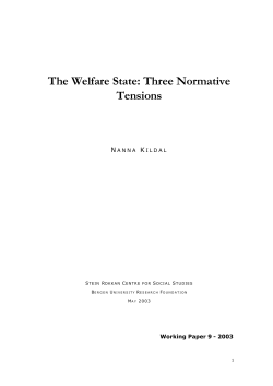 The Welfare State: Three Normative Tensions