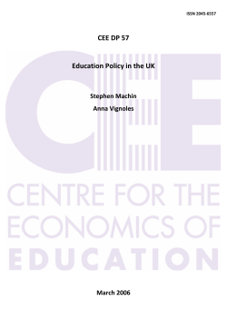 Education Policy in the UK