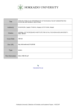 Instructions for use Title SODIUM ATOM AS AN