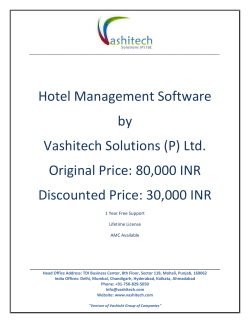Hotel Management Software by Vashitech Solutions (P) Ltd. Original