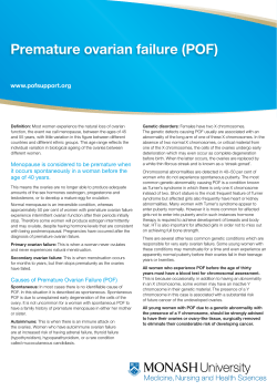 Premature ovarian failure (POF)