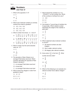 Unit 1 Winter Break Review