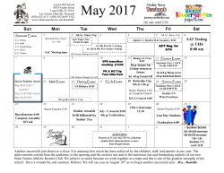 May 2017 School Calendar