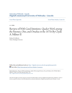 Quaker Work among the Pawnees, Otos, and Omahas in the 1870s