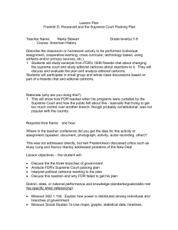 Lesson Plan Franklin D. Roosevelt and the