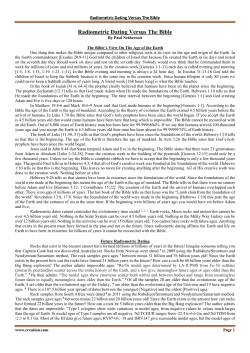 Radiometric Dating Versus The Bible