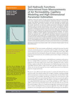 Soil Hydraulic Functions Determined from Measurements of