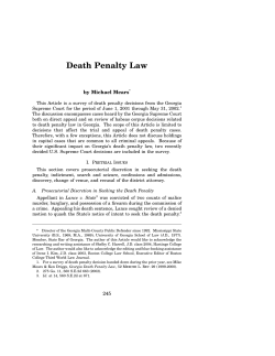 Death Penalty Law - Mercer University | Walter F. George School of
