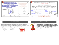 Jason is making punch. The ratio of juice to ginger ale in the recipe