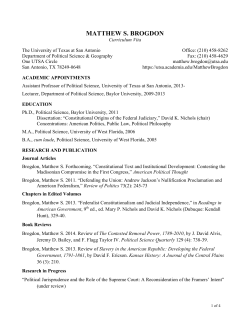 Brogdon - Curriculum Vita - College of Liberal and Fine Arts