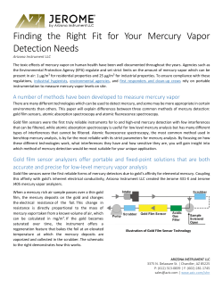 Finding the Right Fit for Your Mercury Vapor Detection Needs