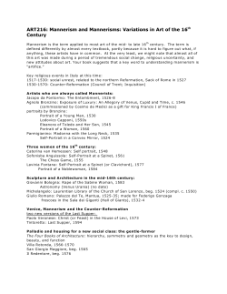 Mannerisms in the 16th century