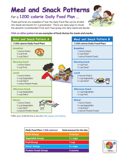 Meal and Snack Patterns