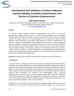 Development and Validation of Scales to Measure Capacity Building