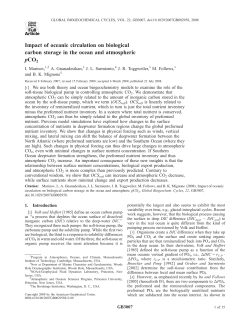 Impact of oceanic circulation on biological carbon storage in the