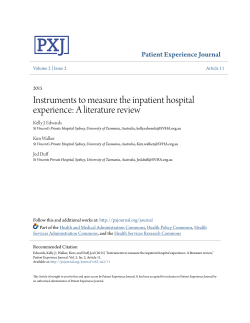 Instruments to measure the inpatient hospital experience: A