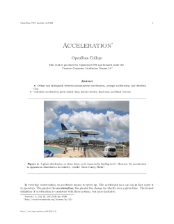 Acceleration - OpenStax CNX