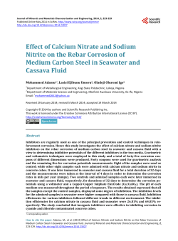 Effect of Calcium Nitrate and Sodium Nitrite on the Rebar Corrosion
