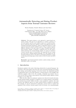 Automatically Detecting and Rating Product Aspects from Textual