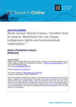 Daniel Castro, "another face of empire. Bartolome de Las Casas
