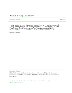 Post-Traumatic Stress Disorder: A Controversial Defense for