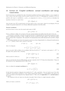 15 Lecture 15: Coupled oscillators: normal coordinates and energy