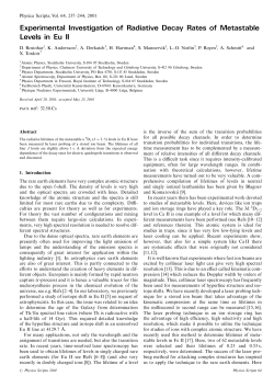 Experimental Investigation of Radiative Decay Rates of Metastable