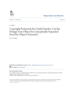 Copyright Protection for Useful Articles