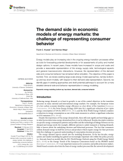 The demand side in economic models of energy markets