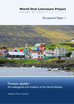 Faroese skjaldur: An endangered oral tradition of the North Atlantic