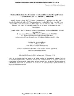 Optimal definitions for abdominal obesity and the