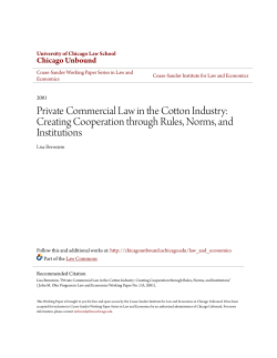 Private Commercial Law in the Cotton Industry
