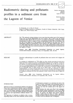 Radiometric dating and pollutant profiles in a sediment