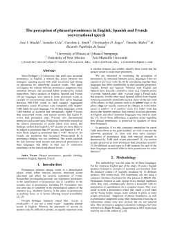 The perception of phrasal prominence in English, Spanish and