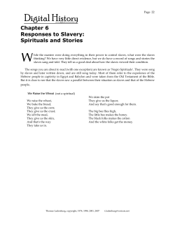 Chapter 6 Responses to Slavery: Spirituals and