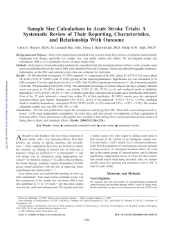 Sample Size Calculations in Acute Stroke Trials: A Systematic