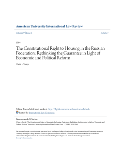 The Constitutional Right to Housing in the Russian Federation