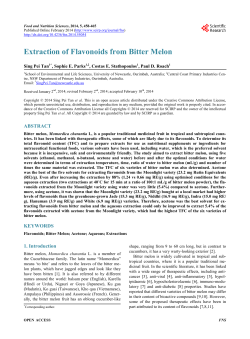 Extraction of Flavonoids from Bitter Melon