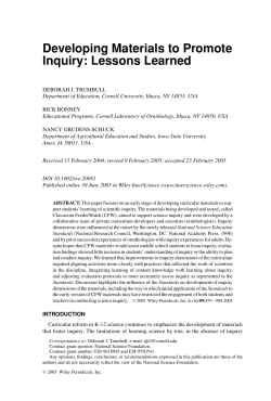 Developing materials to promote inquiry: Lessons learned