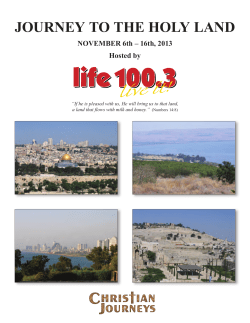 JOURNEY TO THE HOLY LAND