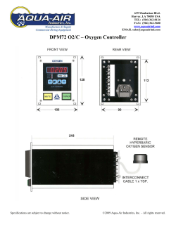 DPM72 O2/C &ndash; Oxygen Controller - Aqua