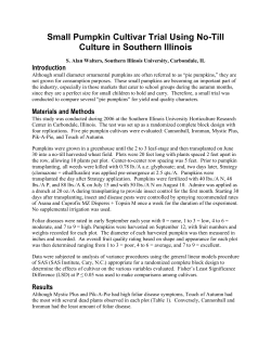 Small Pumpkin Cultivar Trial Using No