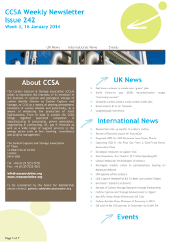 CCSA Weekly Newsletter Issue 242 UK News International News