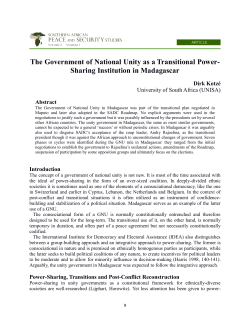 The Government of National Unity as a Transitional Power