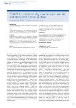 DSM-IV Axis II personality disorders and suicide and attempted