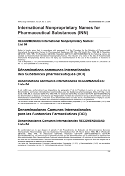 International Nonproprietary Names for Pharmaceutical Substances