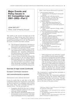 Major Events and Policy Issues in EC Competition Law 2001&ndash;2002