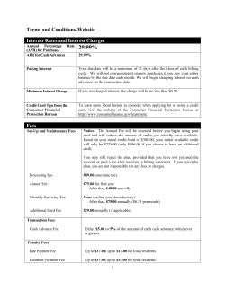 Rates, Fees, Costs, and Limitations