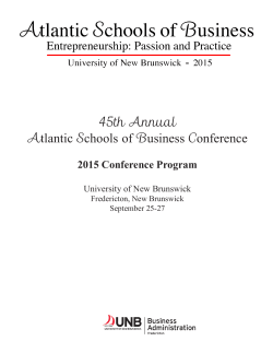 ASB 2015 Conference Program - Atlantic Schools of Business
