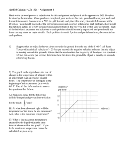 Applied Calculus / Lin. Alg. &ndash; Assignment 6 Hand-write